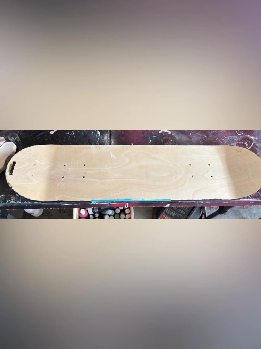 Custom Hand-Painted Skateboard Deck with Homer Donut Graphic
